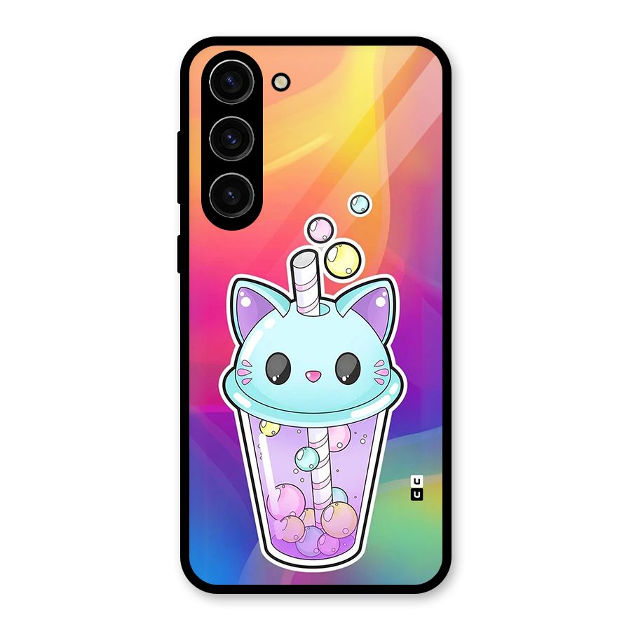 Cat Drink Glass Back Case for Galaxy S23 Plus