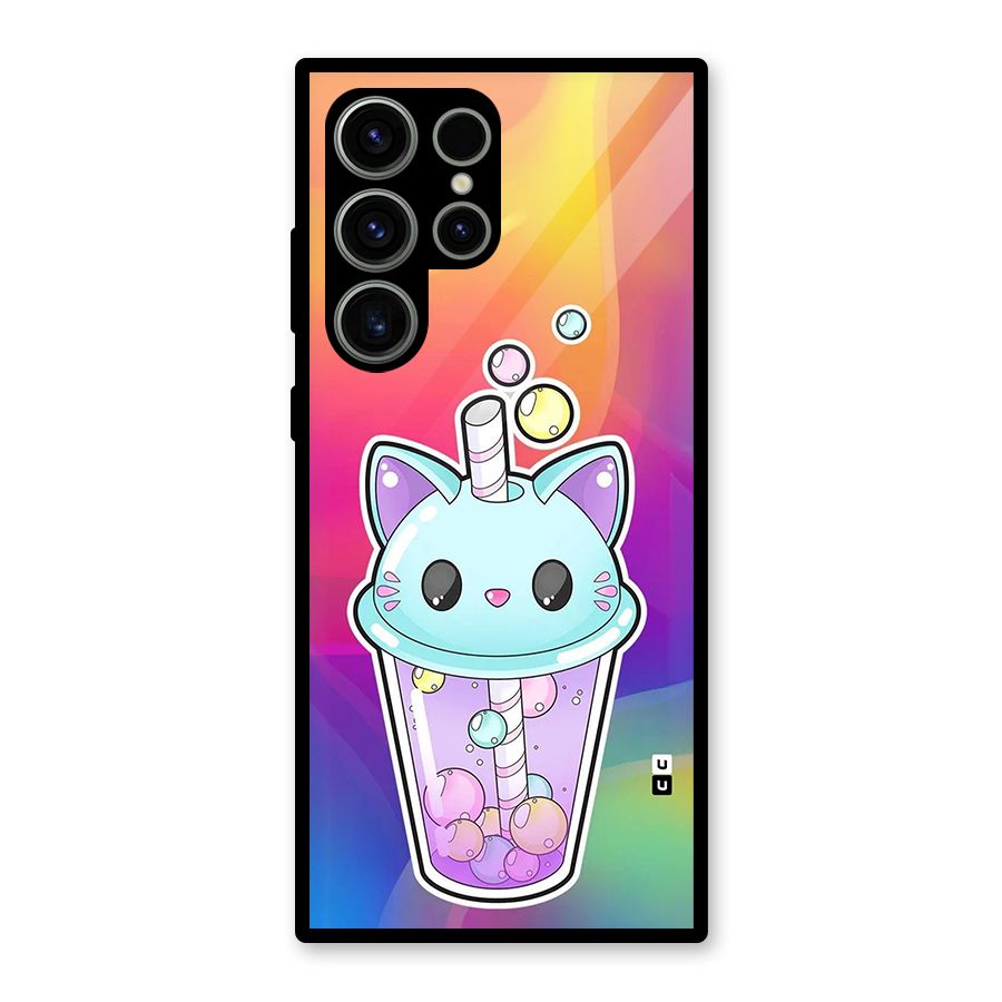 Cat Drink Glass Back Case for Galaxy S23 Ultra