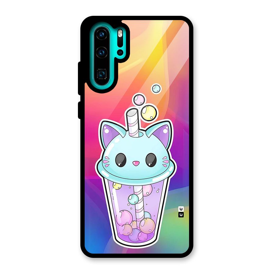 Cat Drink Glass Back Case for Huawei P30 Pro