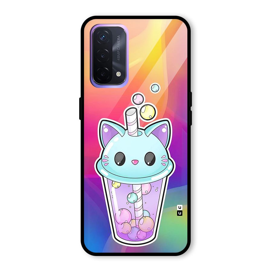 Cat Drink Glass Back Case for Oppo A74 5G