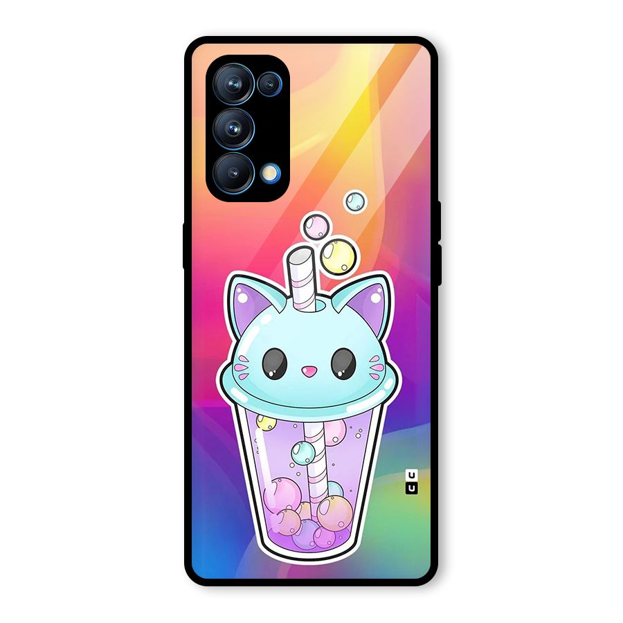 Cat Drink Glass Back Case for Oppo Reno5 Pro 5G