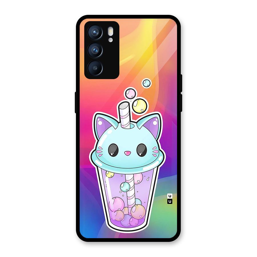 Cat Drink Glass Back Case for Oppo Reno6 5G