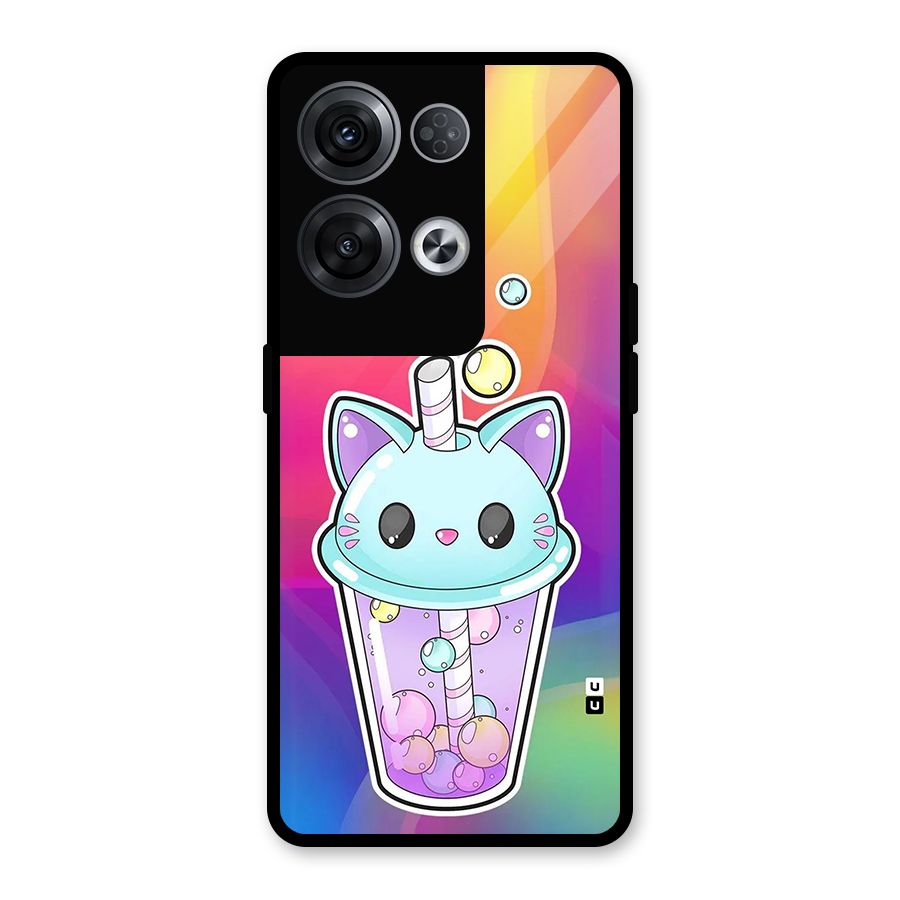 Cat Drink Glass Back Case for Oppo Reno8 Pro 5G