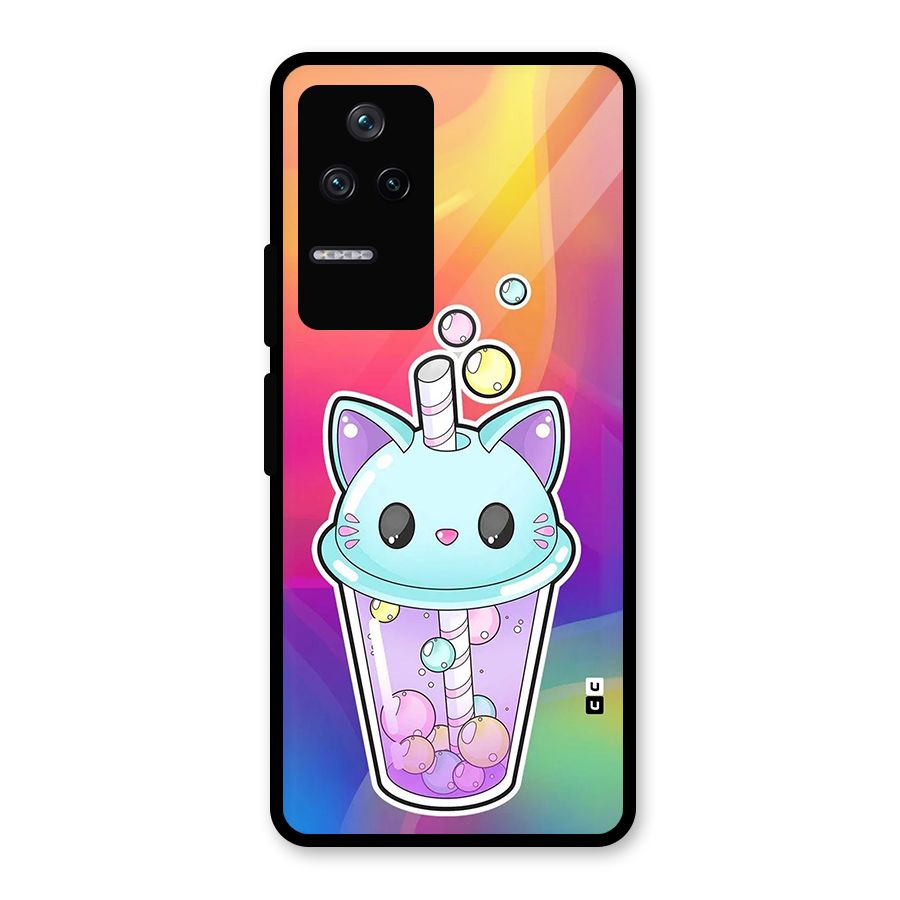 Cat Drink Glass Back Case for Poco F4 5G