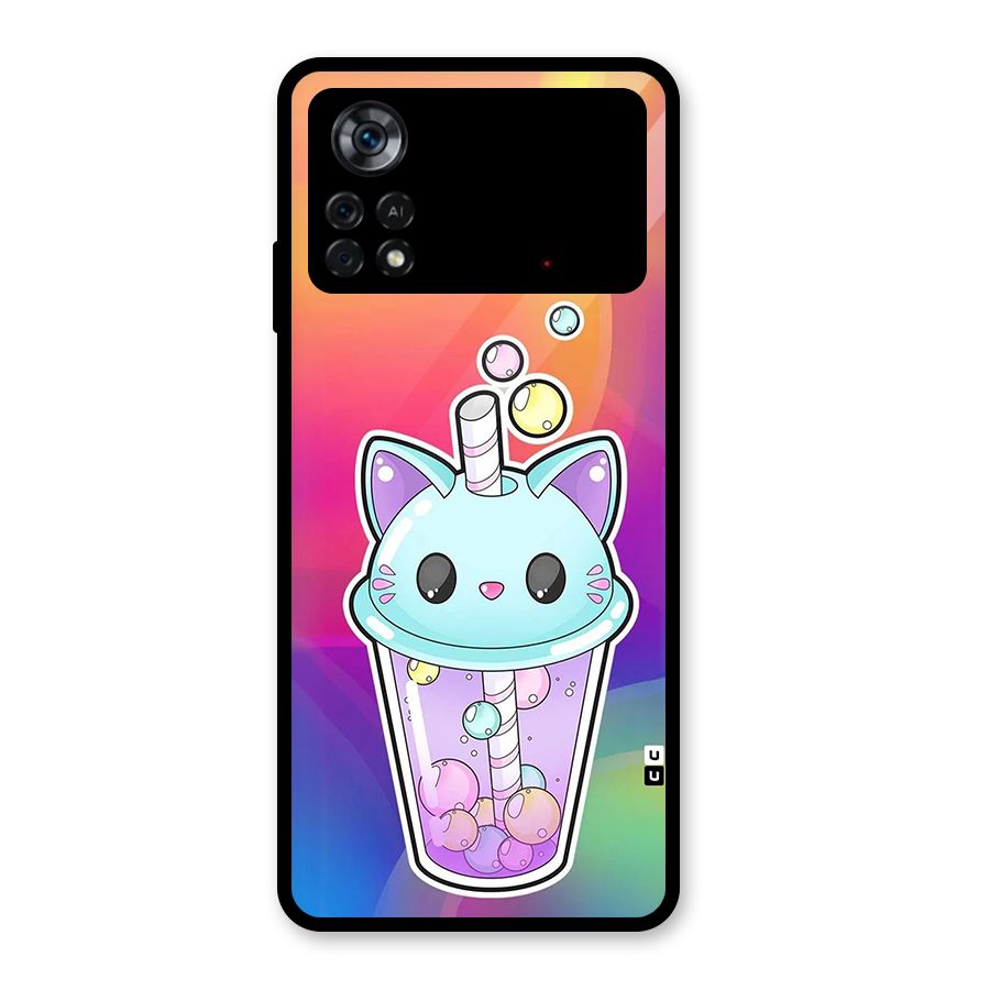 Cat Drink Glass Back Case for Poco X4 Pro 5G