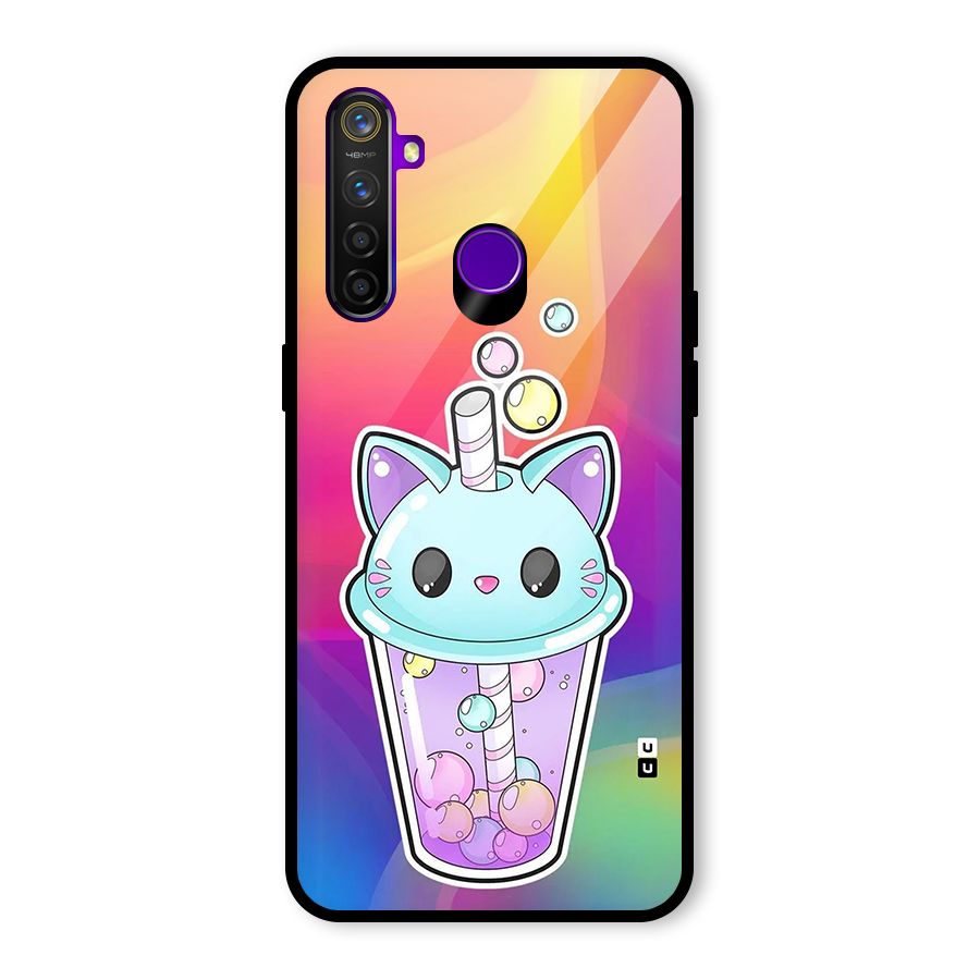 Cat Drink Glass Back Case for Realme 5 Pro