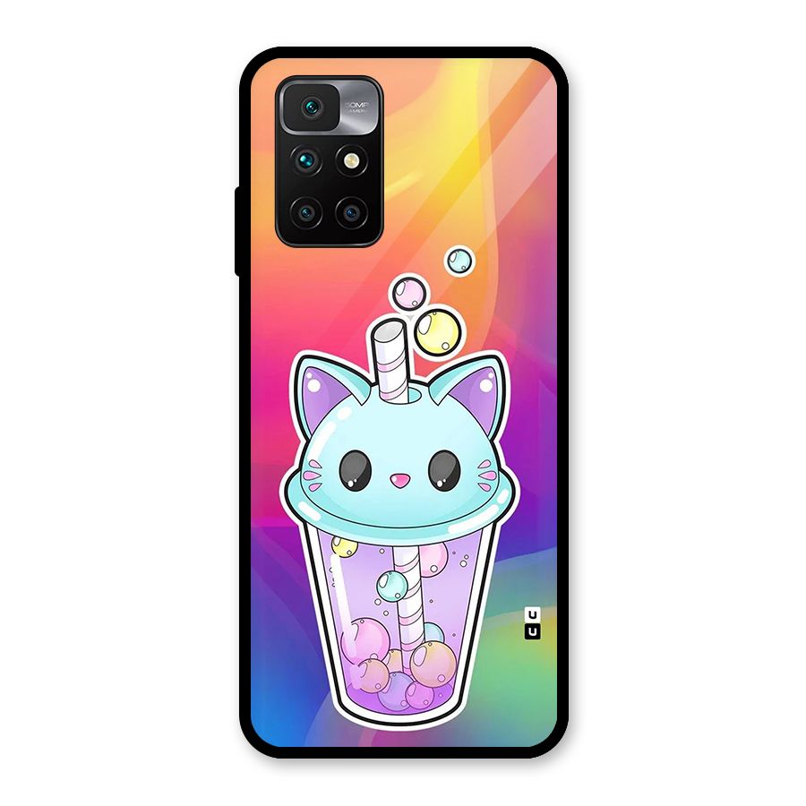 Cat Drink Glass Back Case for Redmi 10 Prime