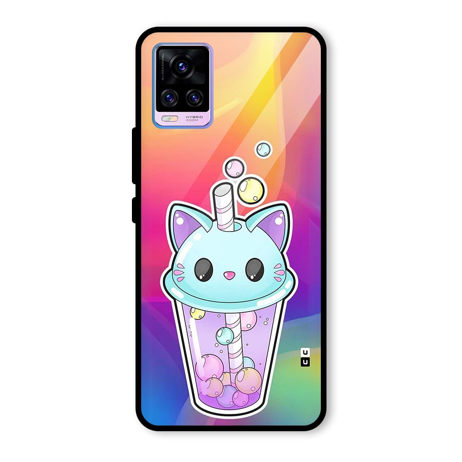 Cat Drink Glass Back Case for Vivo V20 Pro