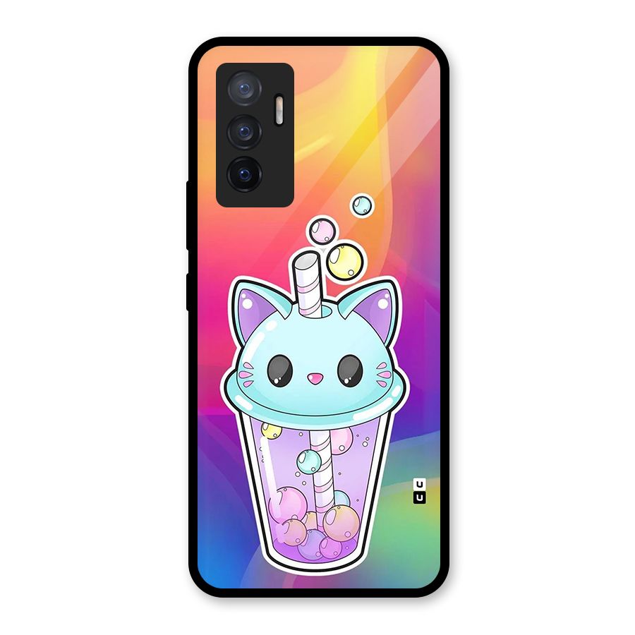 Cat Drink Glass Back Case for Vivo V23e