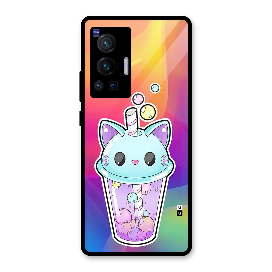 Cat Drink Glass Back Case for Vivo X70 Pro
