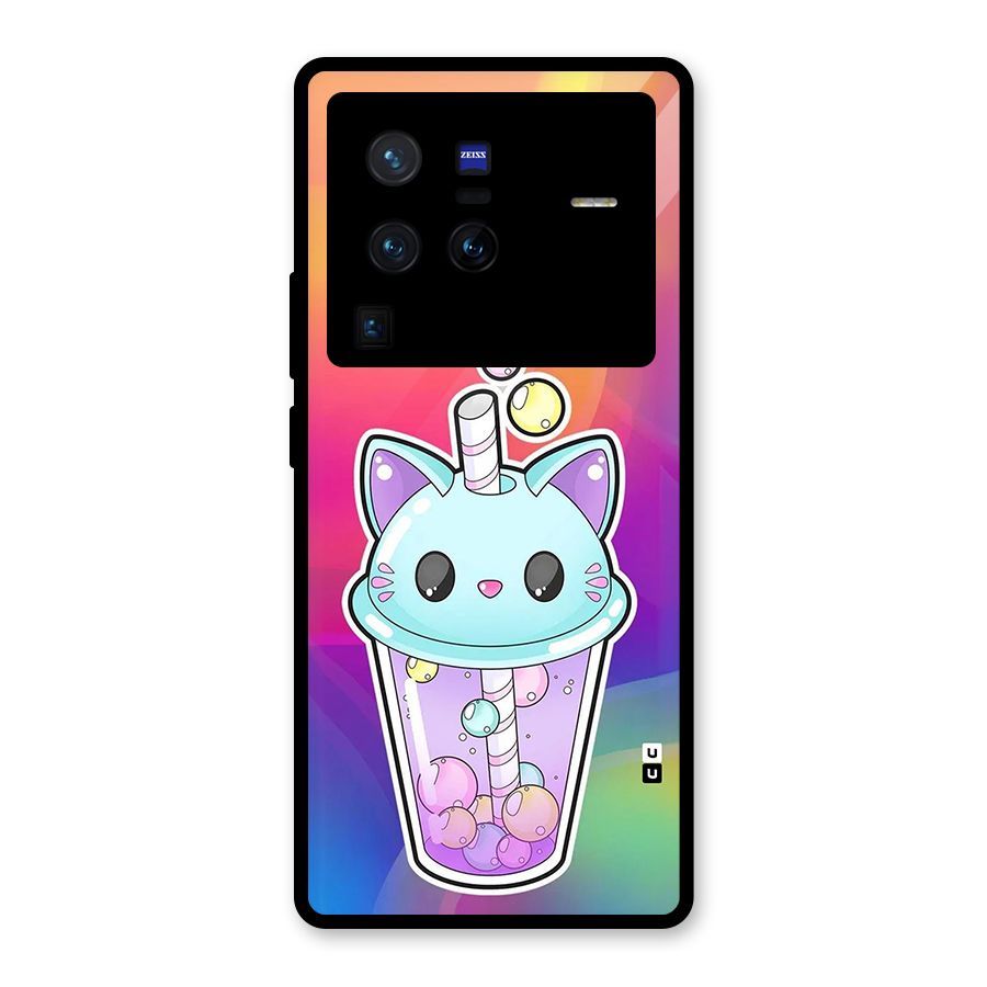 Cat Drink Glass Back Case for Vivo X80 Pro