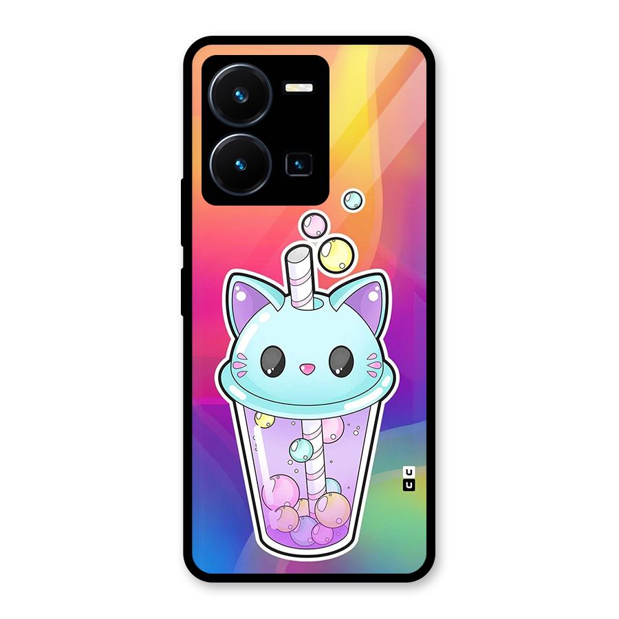 Cat Drink Glass Back Case for Vivo Y35