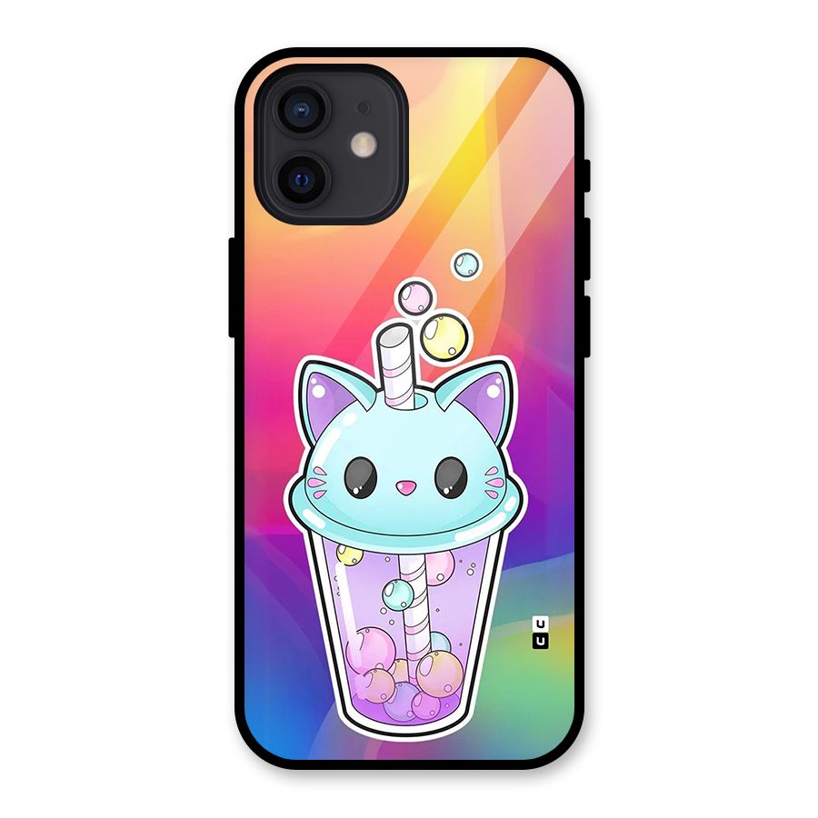 Cat Drink Glass Back Case for iPhone 12