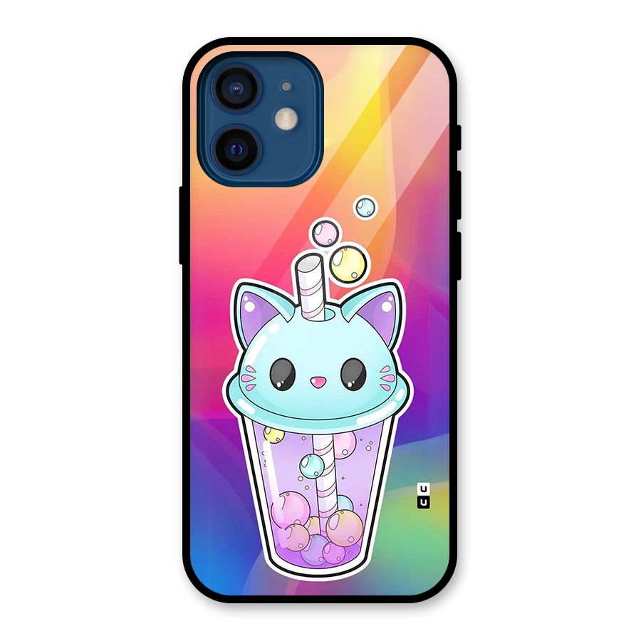 Cat Drink Glass Back Case for iPhone 12 Mini