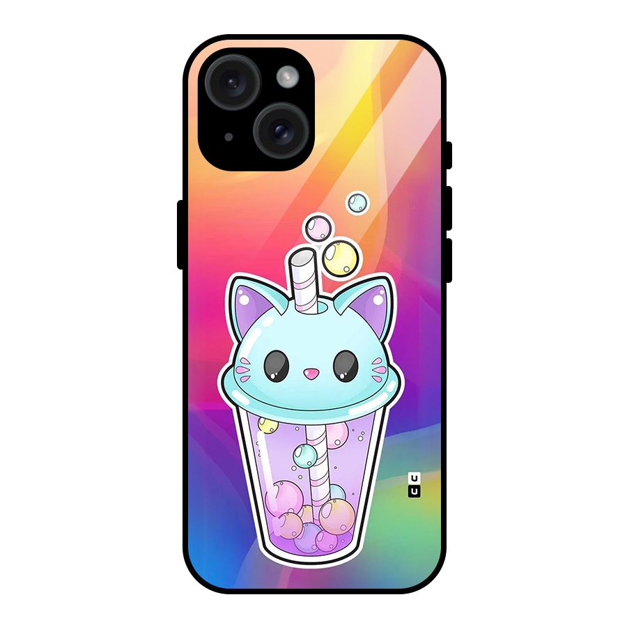 Cat Drink Glass Back Case for iPhone 15