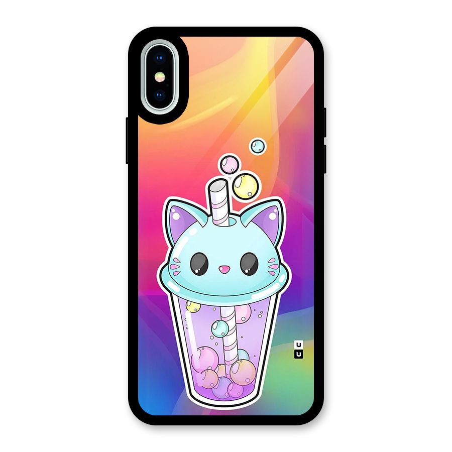 Cat Drink Glass Back Case for iPhone XS