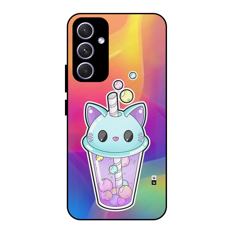 Cat Drink Metal Back Case for Galaxy A54