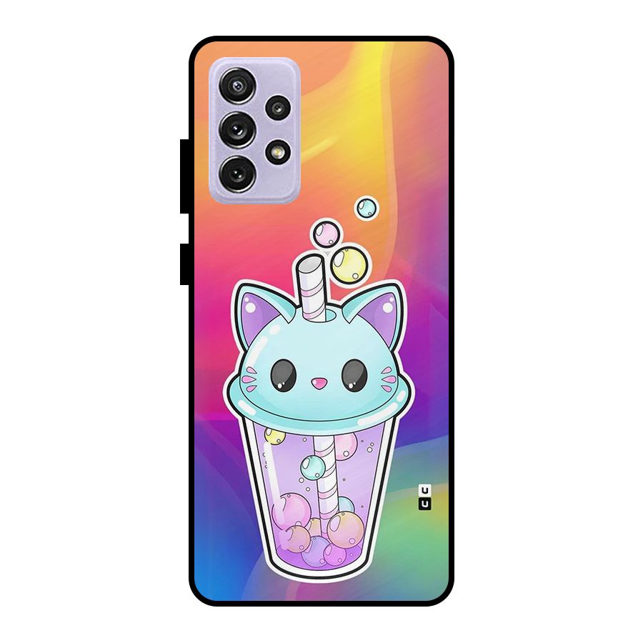 Cat Drink Metal Back Case for Galaxy A72