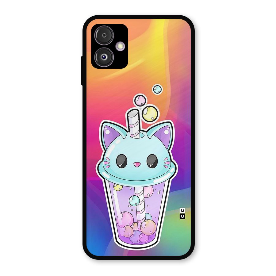 Cat Drink Metal Back Case for Galaxy F14