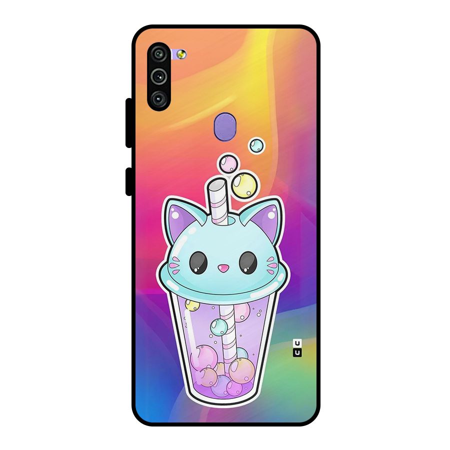 Cat Drink Metal Back Case for Galaxy M11