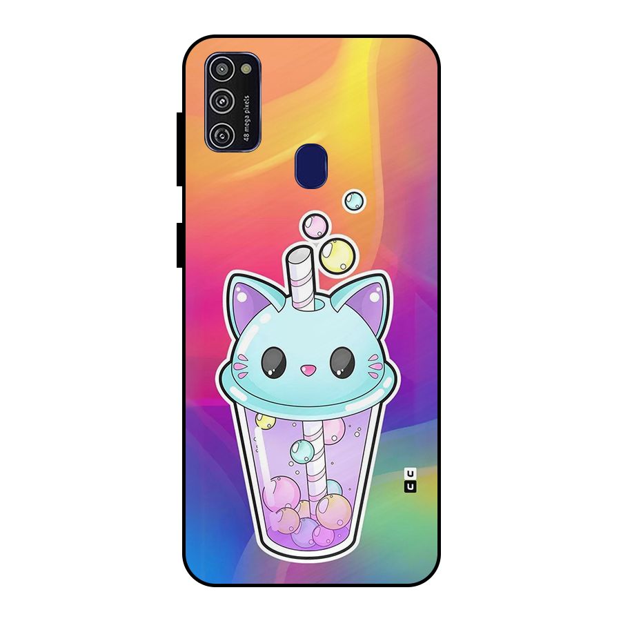 Cat Drink Metal Back Case for Galaxy M30s