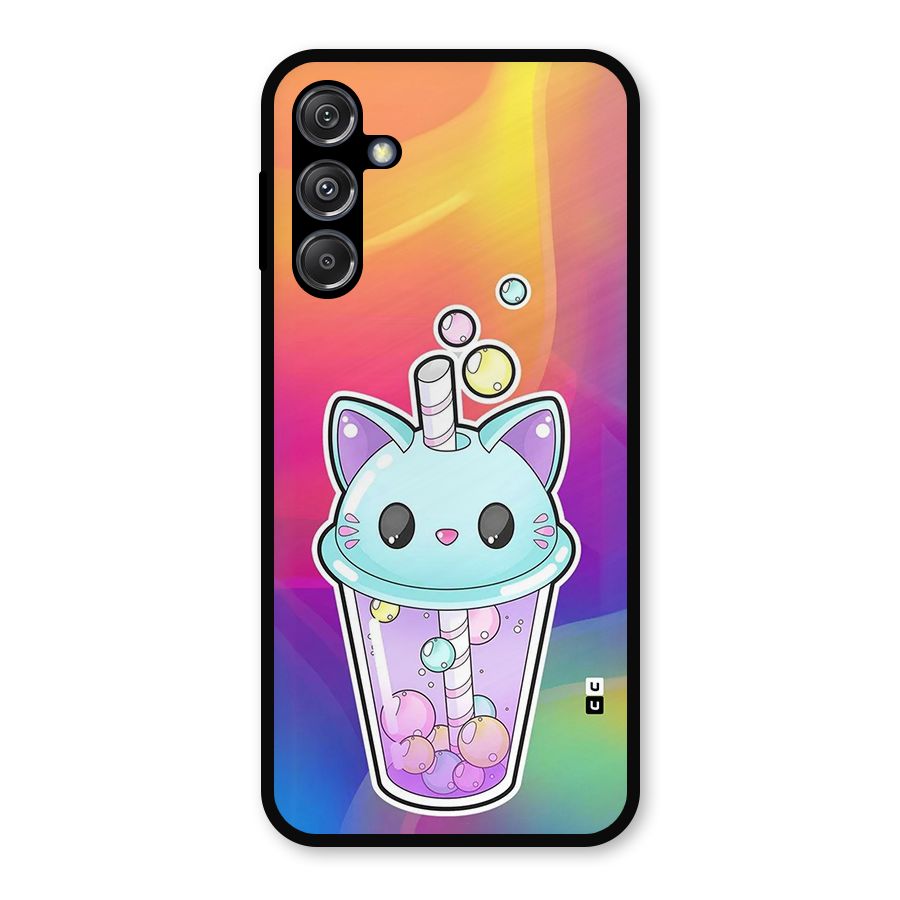 Cat Drink Metal Back Case for Galaxy M34 5G