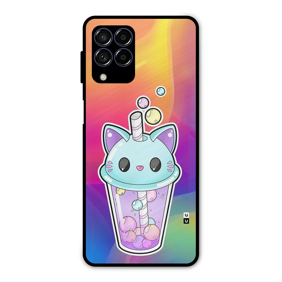 Cat Drink Metal Back Case for Galaxy M53 5G