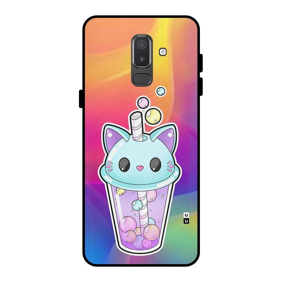 Cat Drink Metal Back Case for Galaxy On8 (2018)