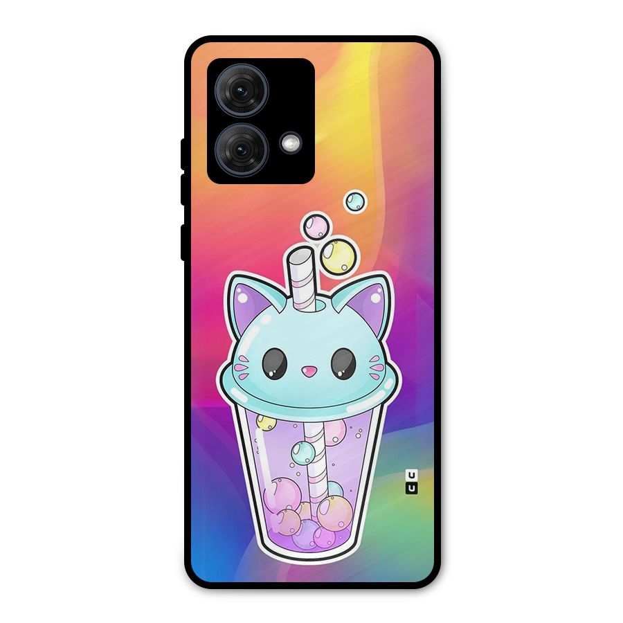 Cat Drink Metal Back Case for Moto G84