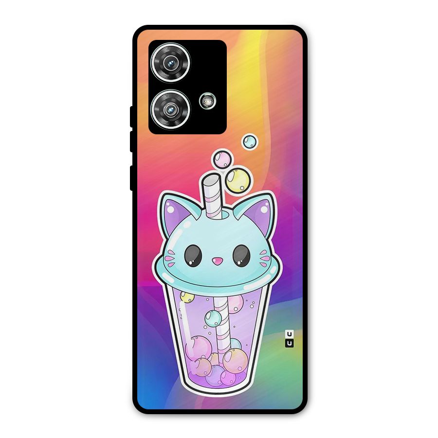 Cat Drink Metal Back Case for Motorola Edge 40 Neo