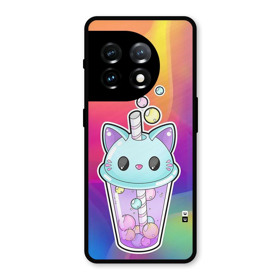 Cat Drink Metal Back Case for OnePlus 11