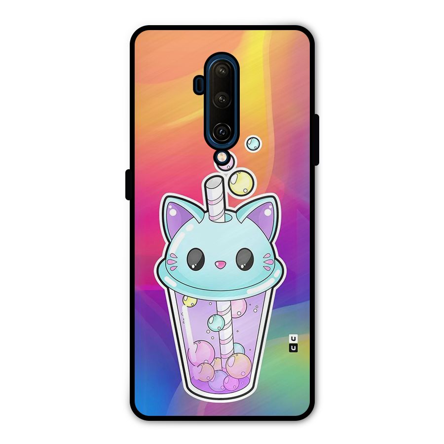 Cat Drink Metal Back Case for OnePlus 7T Pro