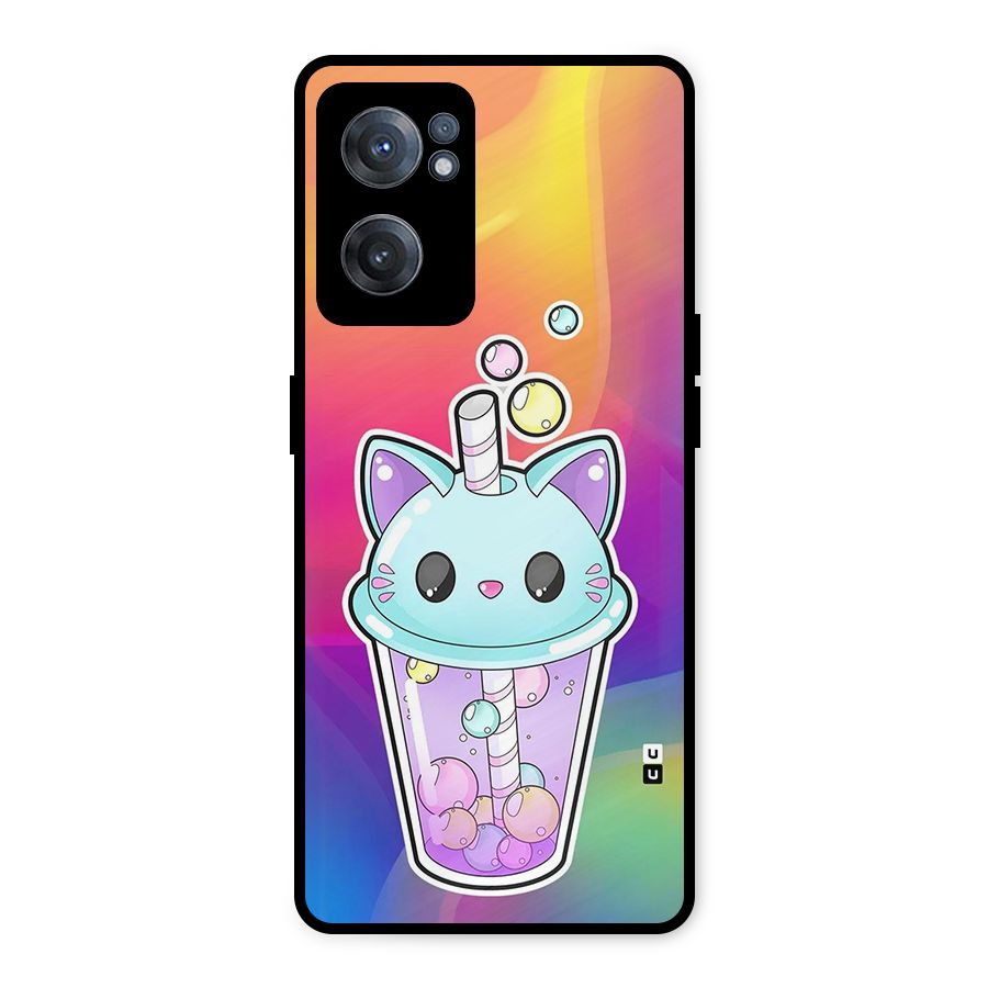 Cat Drink Metal Back Case for OnePlus Nord CE 2 5G