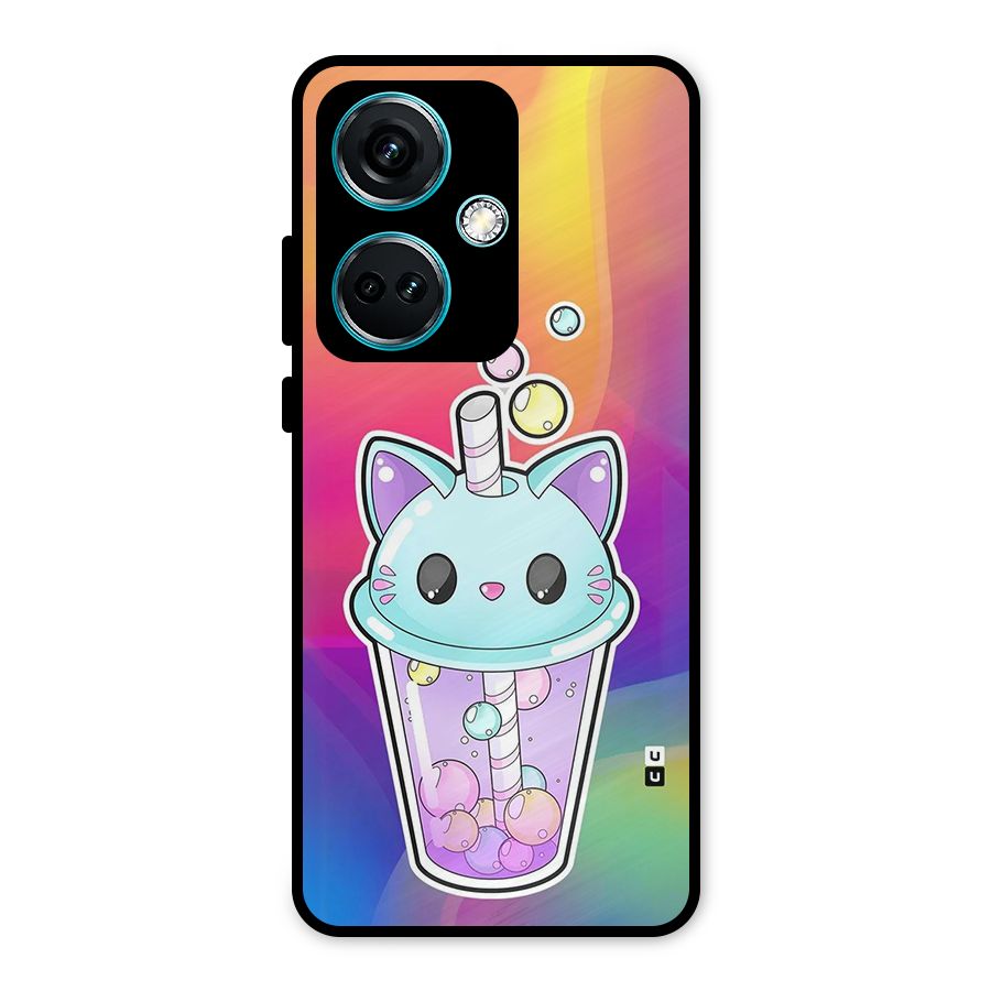 Cat Drink Metal Back Case for OnePlus Nord CE 3 5G