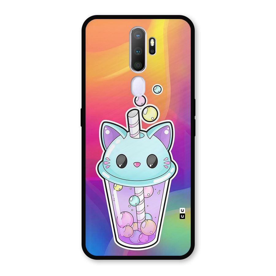 Cat Drink Metal Back Case for Oppo A5 (2020)