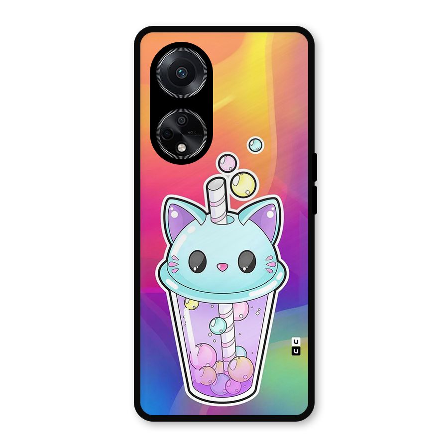 Cat Drink Metal Back Case for Oppo F23