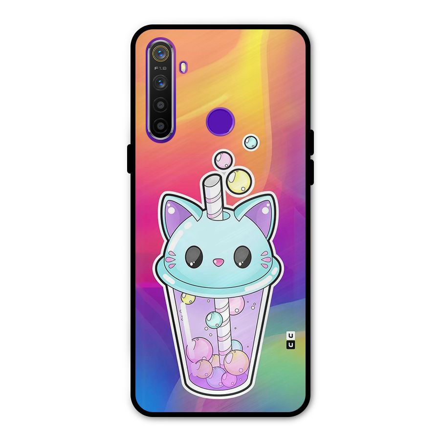 Cat Drink Metal Back Case for Realme 5i