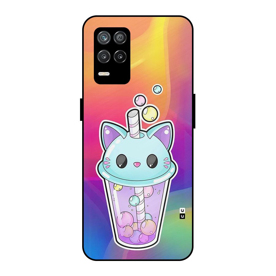 Cat Drink Metal Back Case for Realme 8 5G