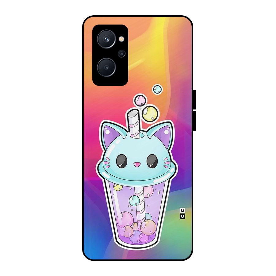 Cat Drink Metal Back Case for Realme 9i 5G