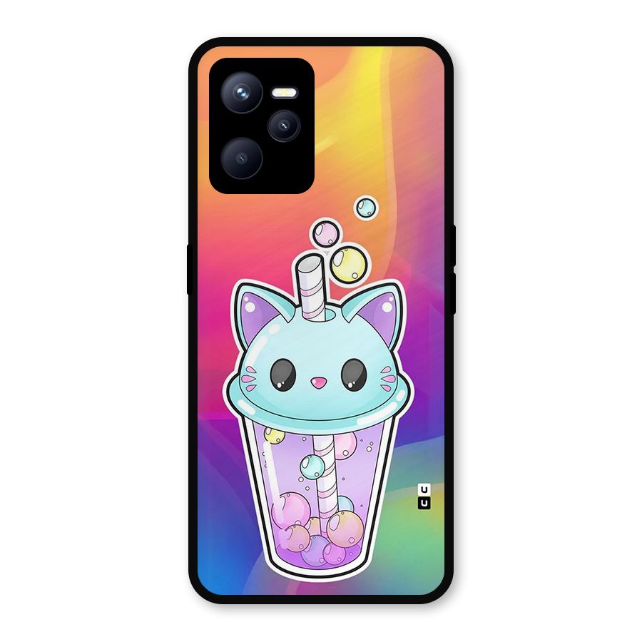 Cat Drink Metal Back Case for Realme C35