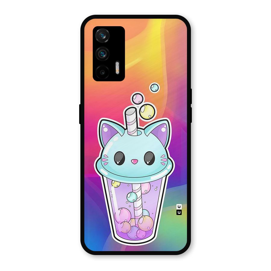 Cat Drink Metal Back Case for Realme GT 5G
