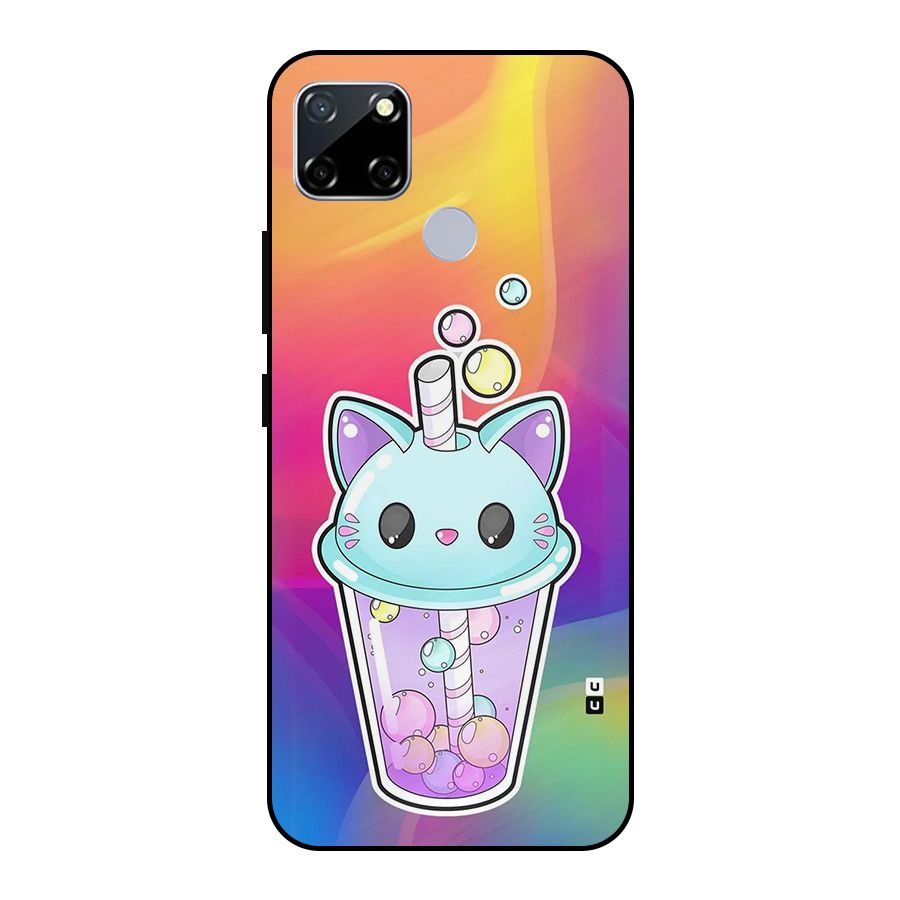 Cat Drink Metal Back Case for Realme Narzo 30A