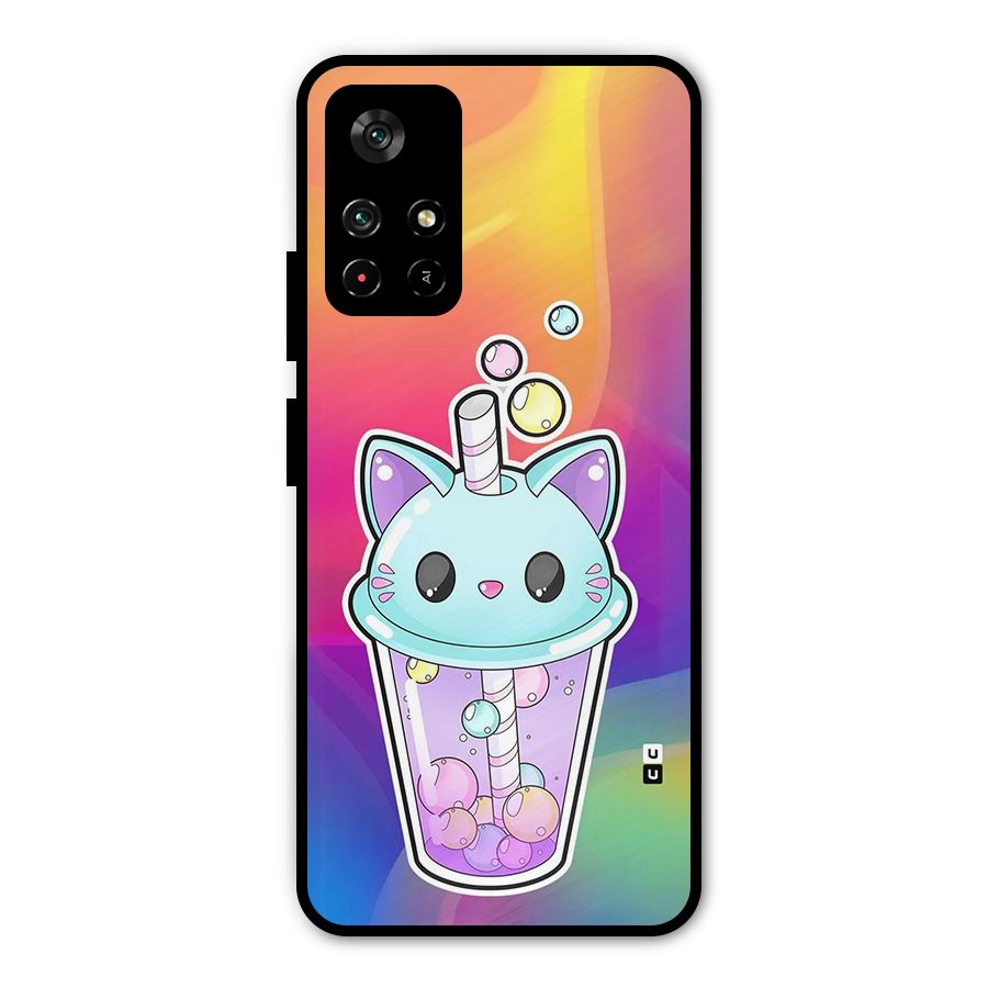 Cat Drink Metal Back Case for Redmi Note 11T 5G
