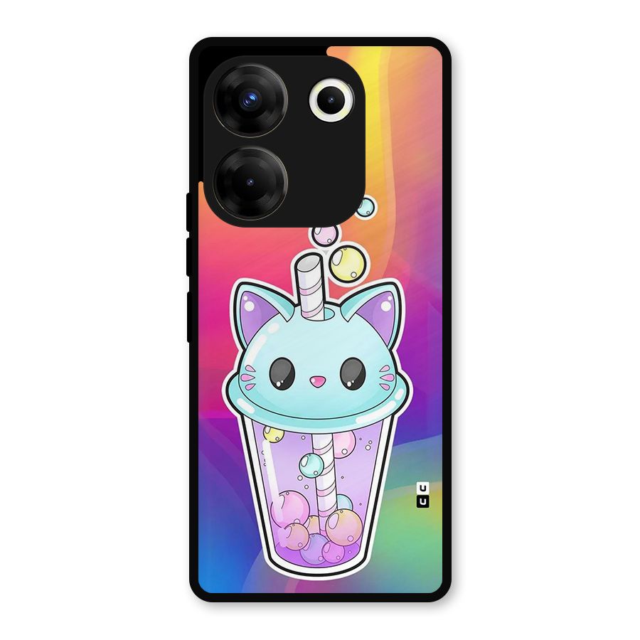 Cat Drink Metal Back Case for Tecno Camon 20