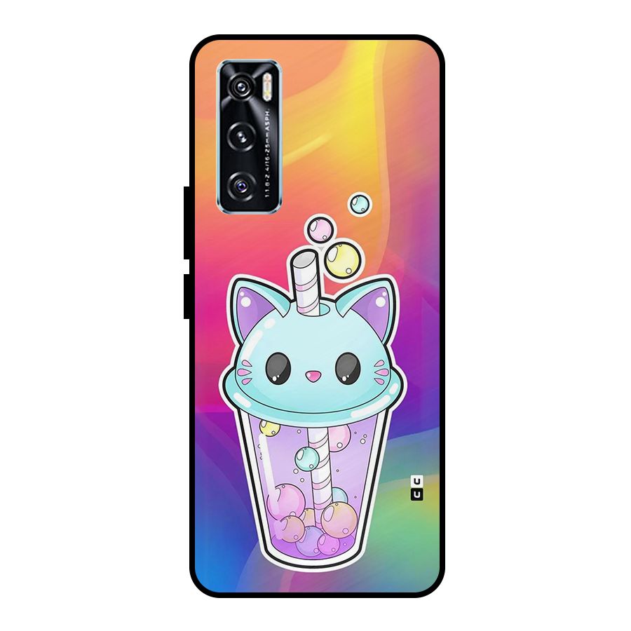 Cat Drink Metal Back Case for Vivo V20 SE