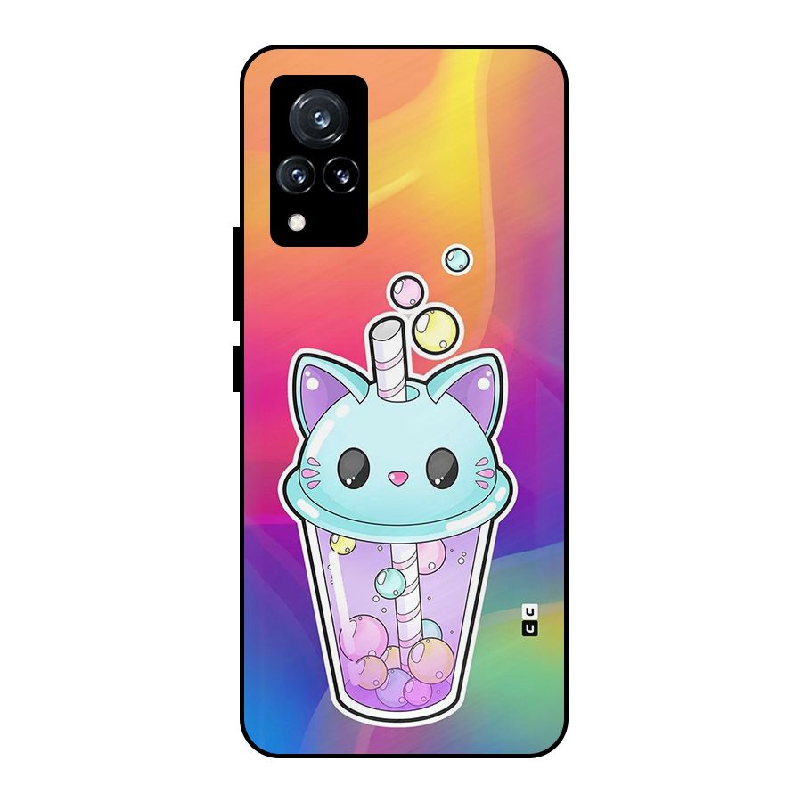 Cat Drink Metal Back Case for Vivo V21 5G