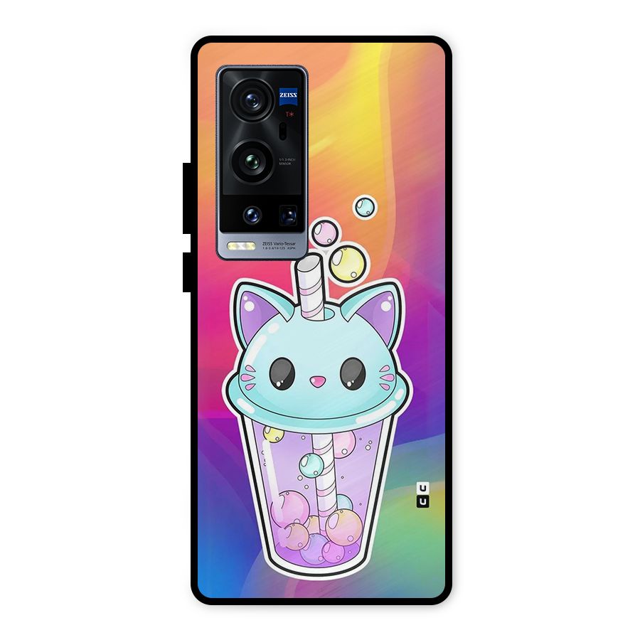 Cat Drink Metal Back Case for Vivo X60 Pro Plus