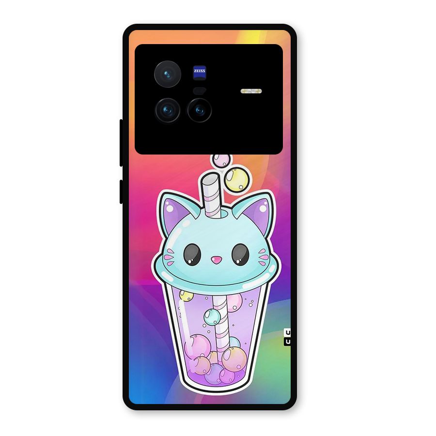 Cat Drink Metal Back Case for Vivo X80