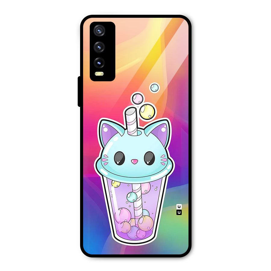 Cat Drink Metal Back Case for Vivo Y20