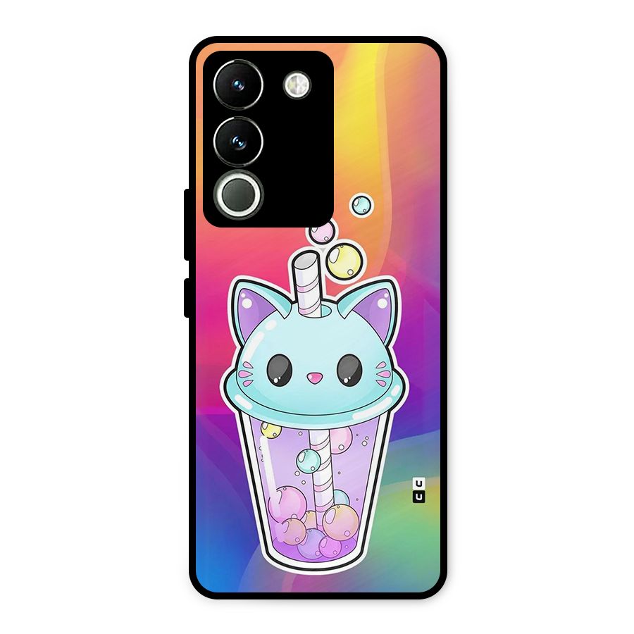Cat Drink Metal Back Case for Vivo Y200